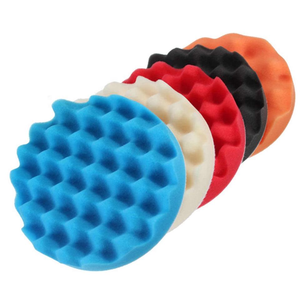  Car Wave Sponge Disc Buffing Polisher Pads Foam Set Buffer Polishing pads