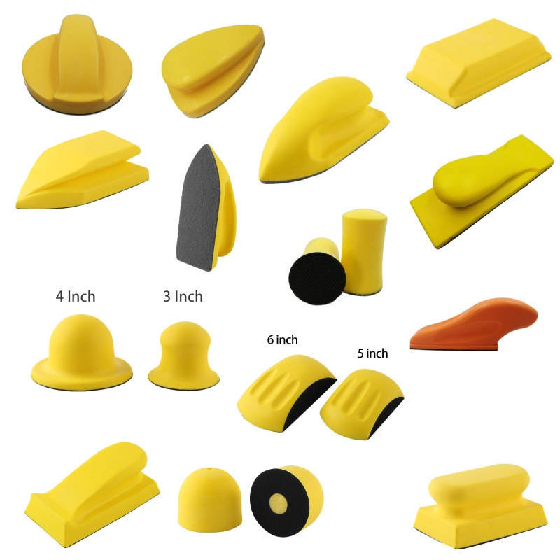 Hook and Loop Hand PU Sanding Block, Sanding Pad Hook Backing Plate for Wood Furniture Car